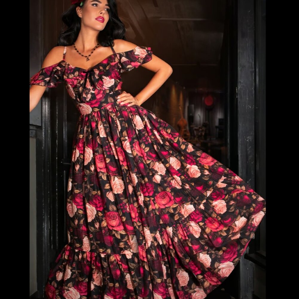 kitten d'amour capone floral maxi dress - new with tags US 6/AU 10